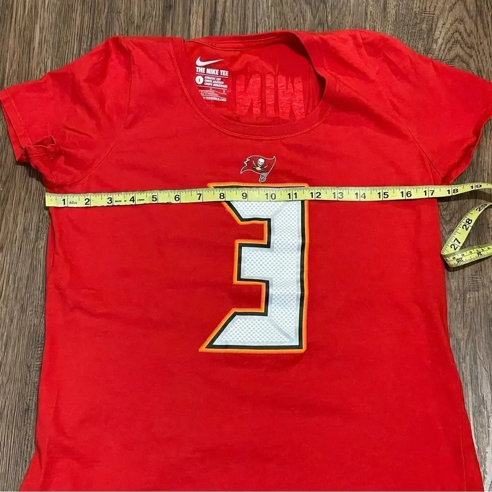 Nike Tampa Bay Buccaneers Short Sleeve T-shirt #3 Winston Red White Size Large
